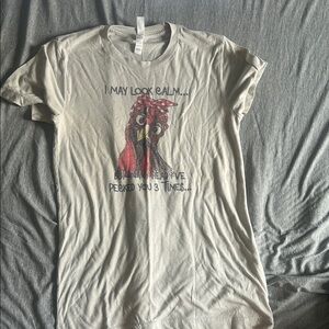 Graphic Chicken Print T-Shirt - Cream